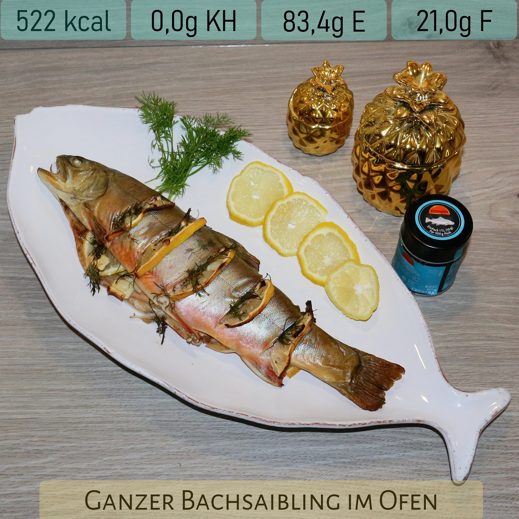 Ganzer Bachsaibling im Ofen (9)