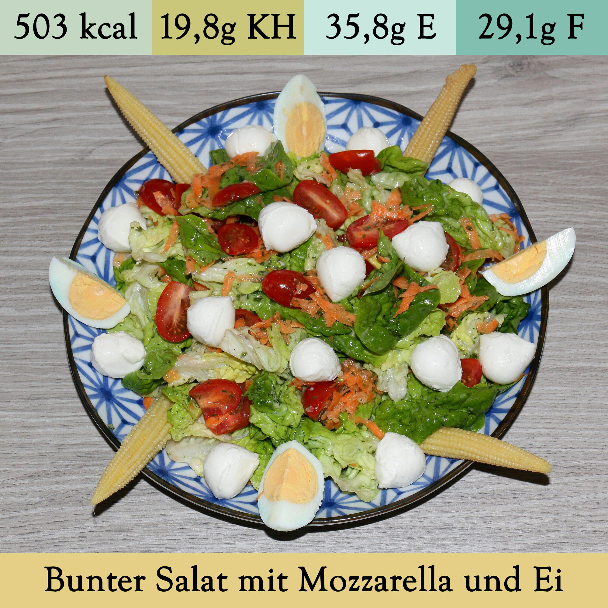 Bunter Salat mit Mozzarella und Ei (4)