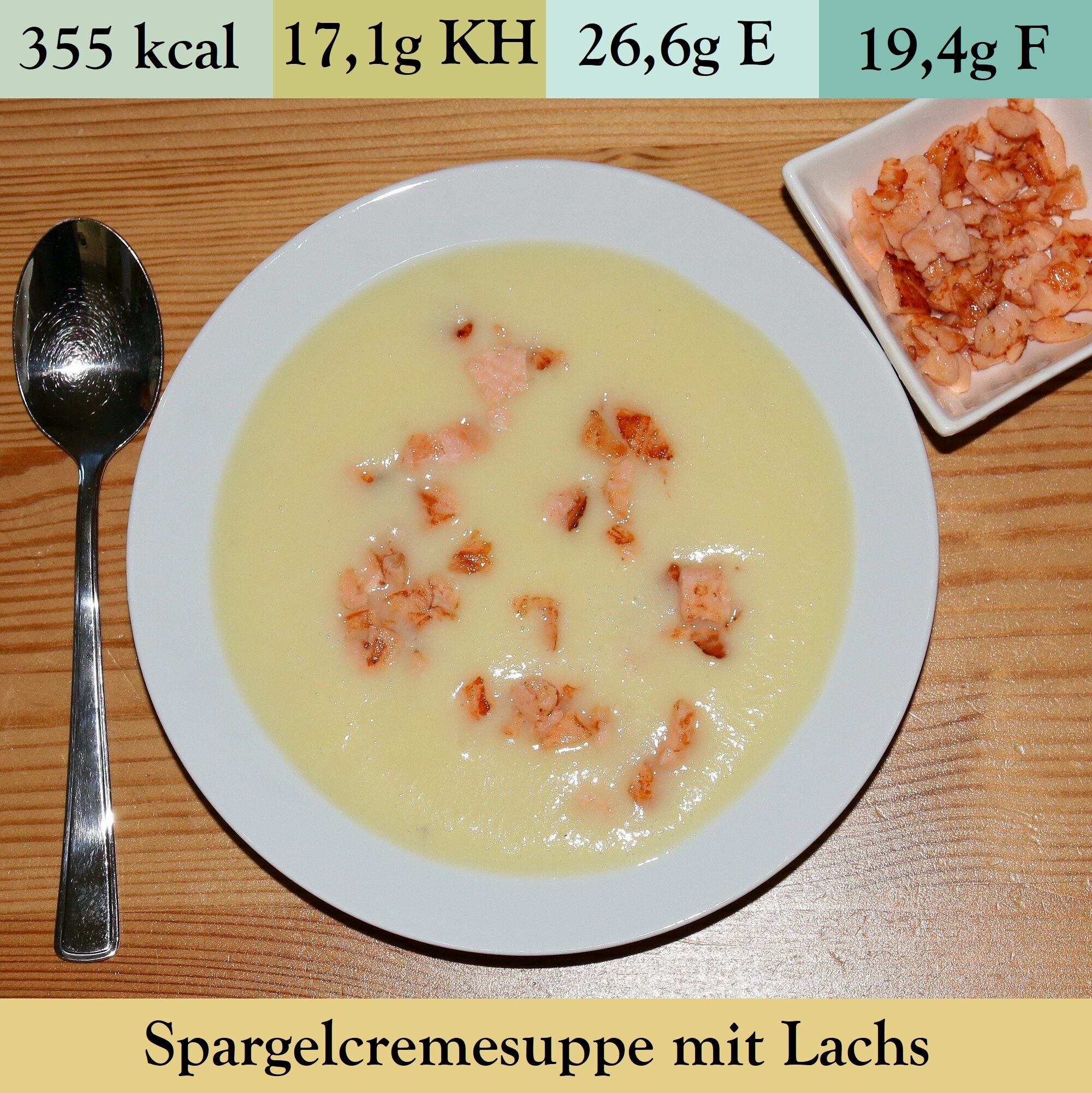 Spargelcremesuppe mit Lachs oder Nordseekrabben (17)